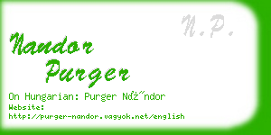 nandor purger business card